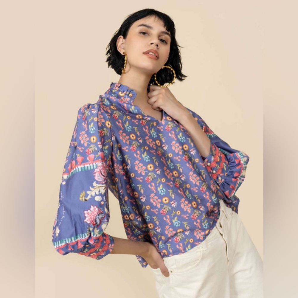 Emily Lovelock Hailey‎ Blouse in Blue.